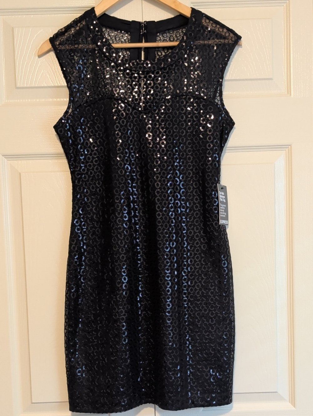 Express Black Sequin Mini Dress